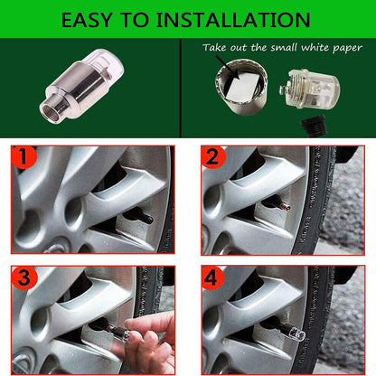 8 Pack LED Valve Stem Caps Lights for Car Tires Wheel