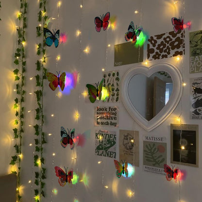 20 Pack 3D Butterfly Wall Decor with Glowing Lights