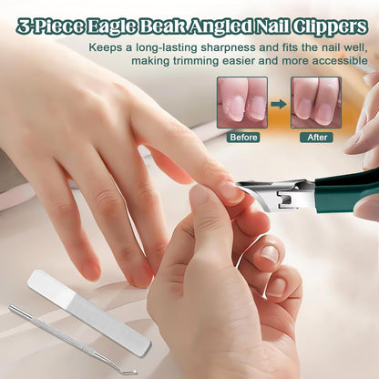 Wide-Opening Sharp Jaws Stainless Steel Large Nail Clippers Set with Nail File