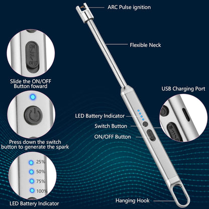 USB Arc Rechargeable Windproof Long Lighter