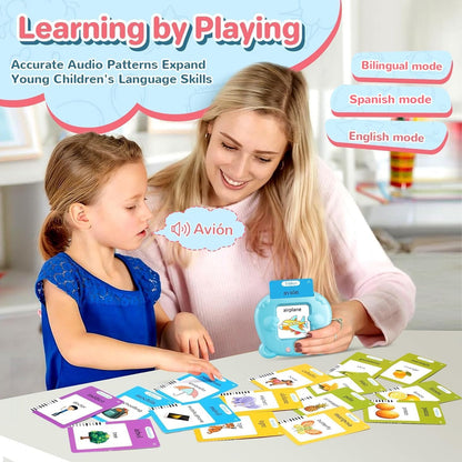 224 Words Spanish & English Talking Flash Cards for Toddler