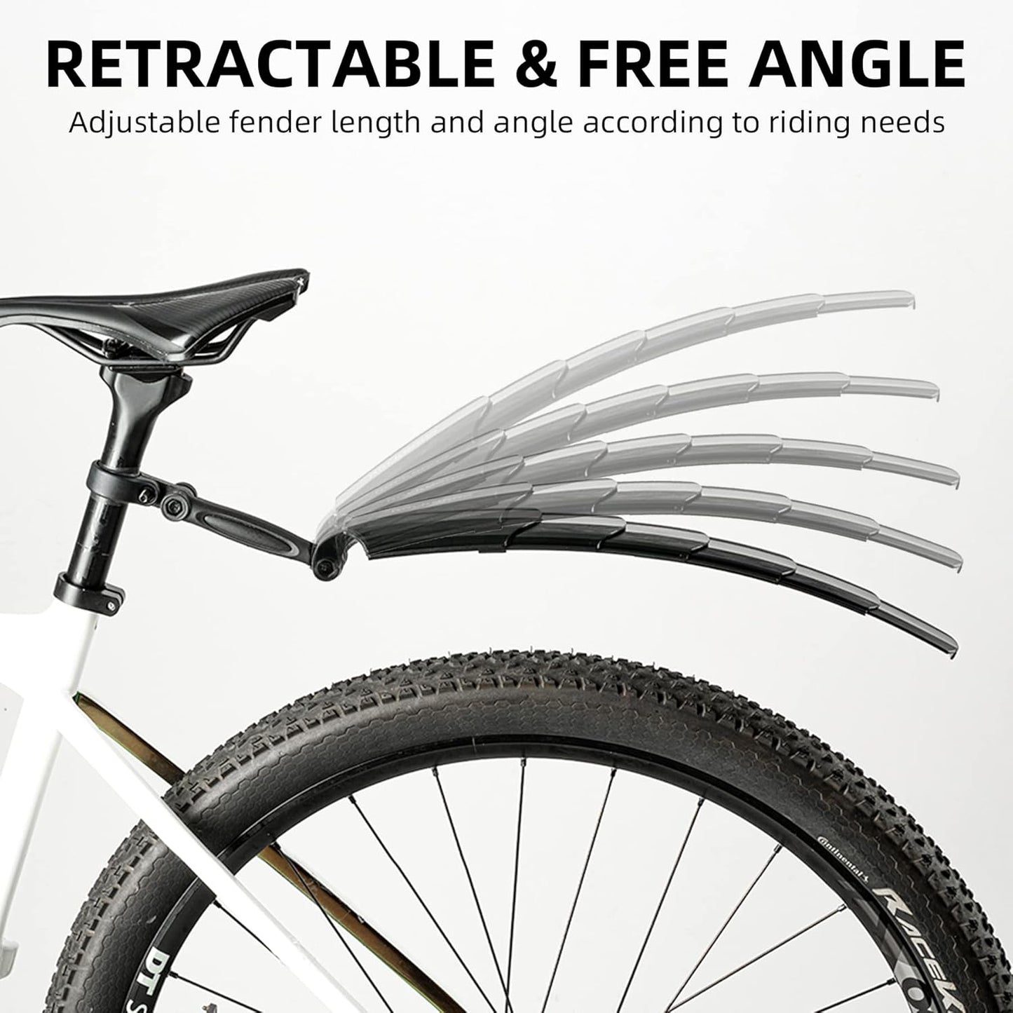Mountain Road Bike Front and Rear Fenders - Foldable Retractable Extended Fenders