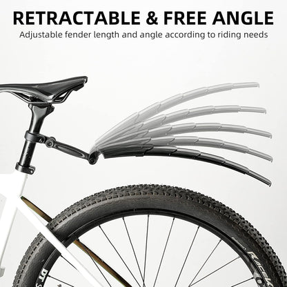 Mountain Road Bike Front and Rear Fenders - Foldable Retractable Extended Fenders