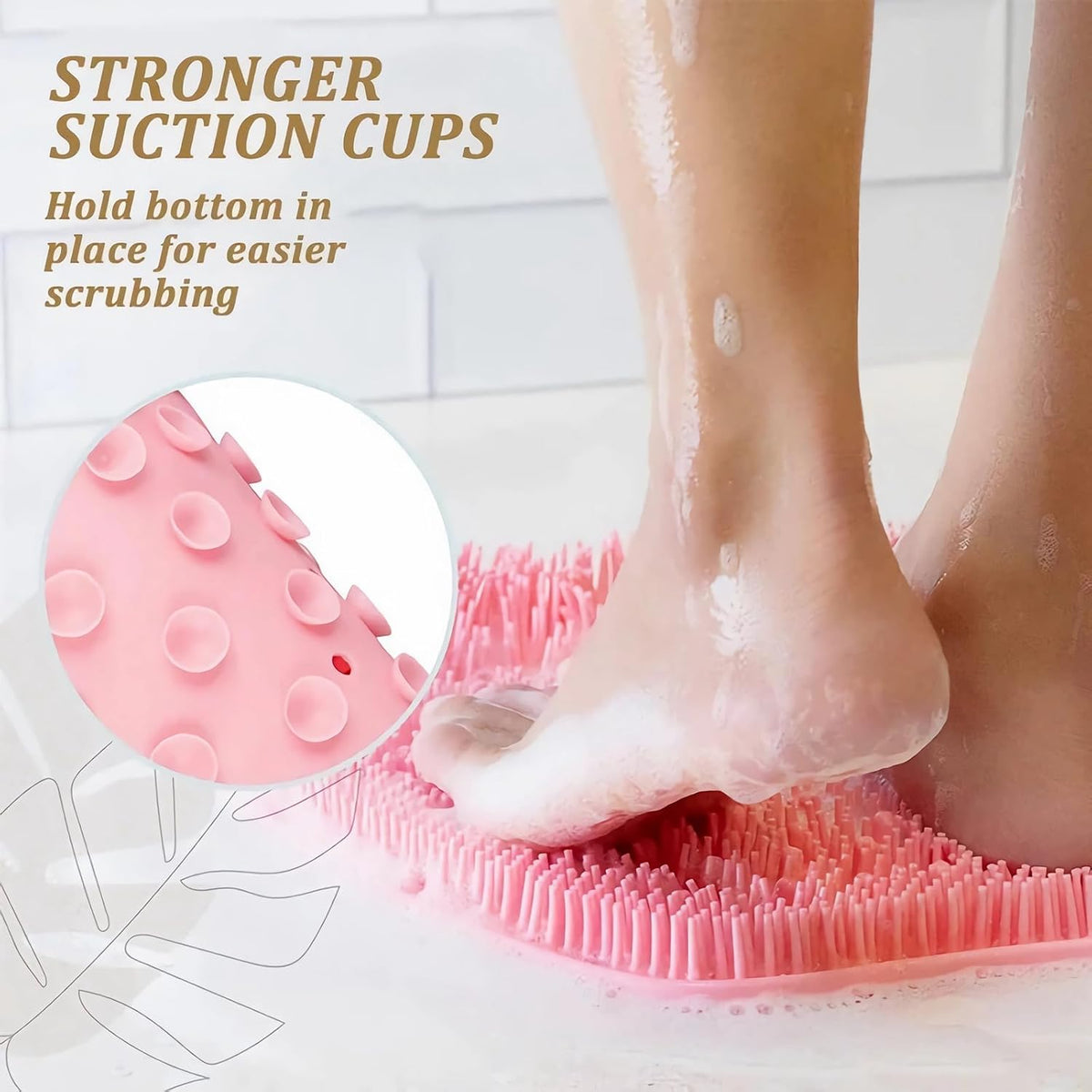 2Pcs Shower Foot Scrubber Mat Back Washer Back