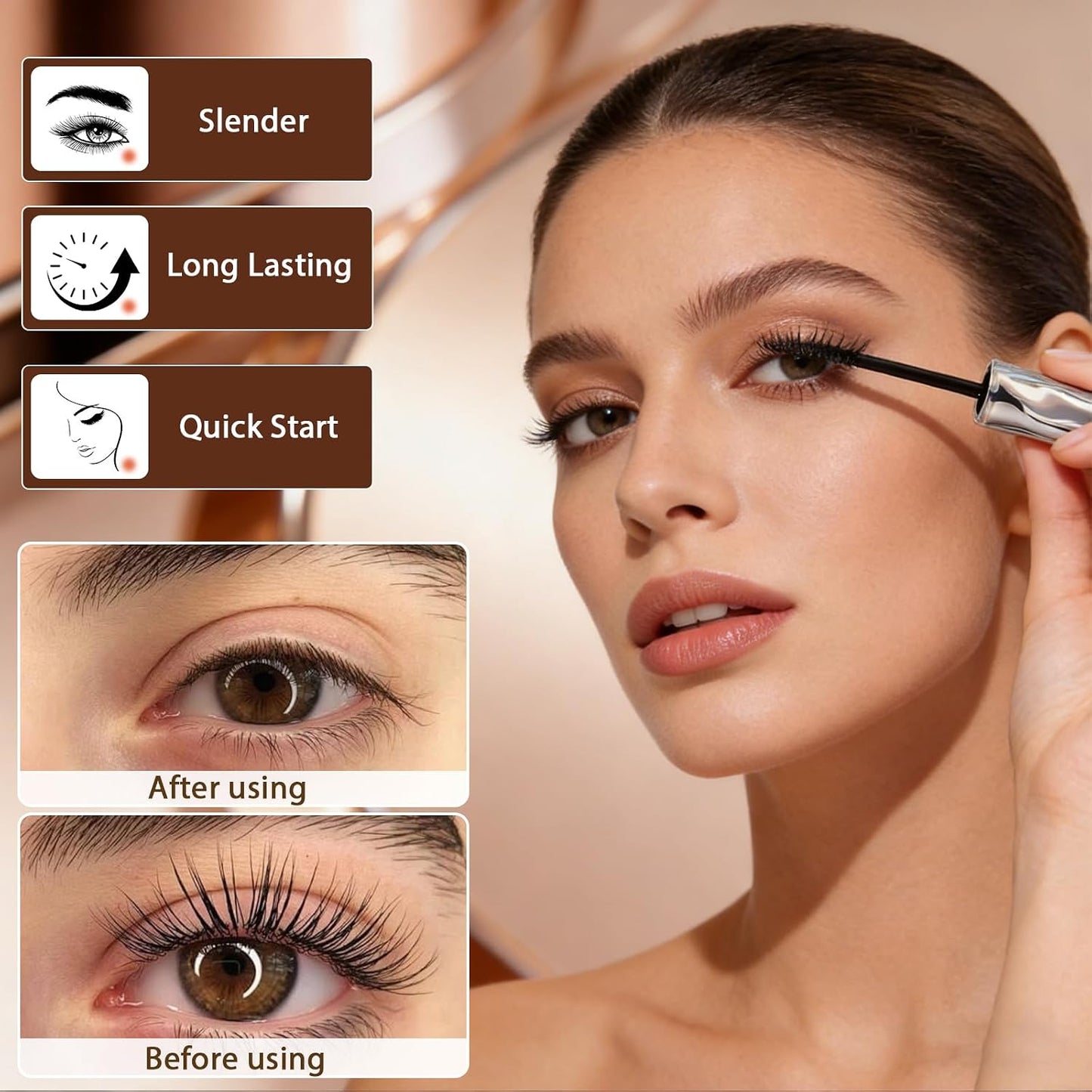 Steel Tube Eyelash Primer, 2026 Upgraded Waterprooflong Curling Mascara