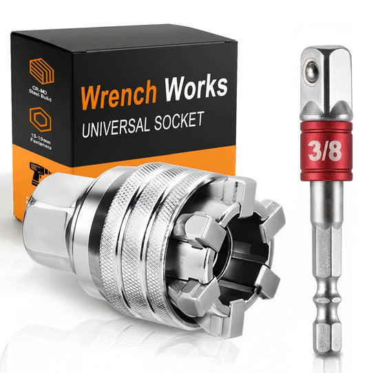 Adjustable Universal Socket Wrench for 3/8" Drive Ratchet Tool