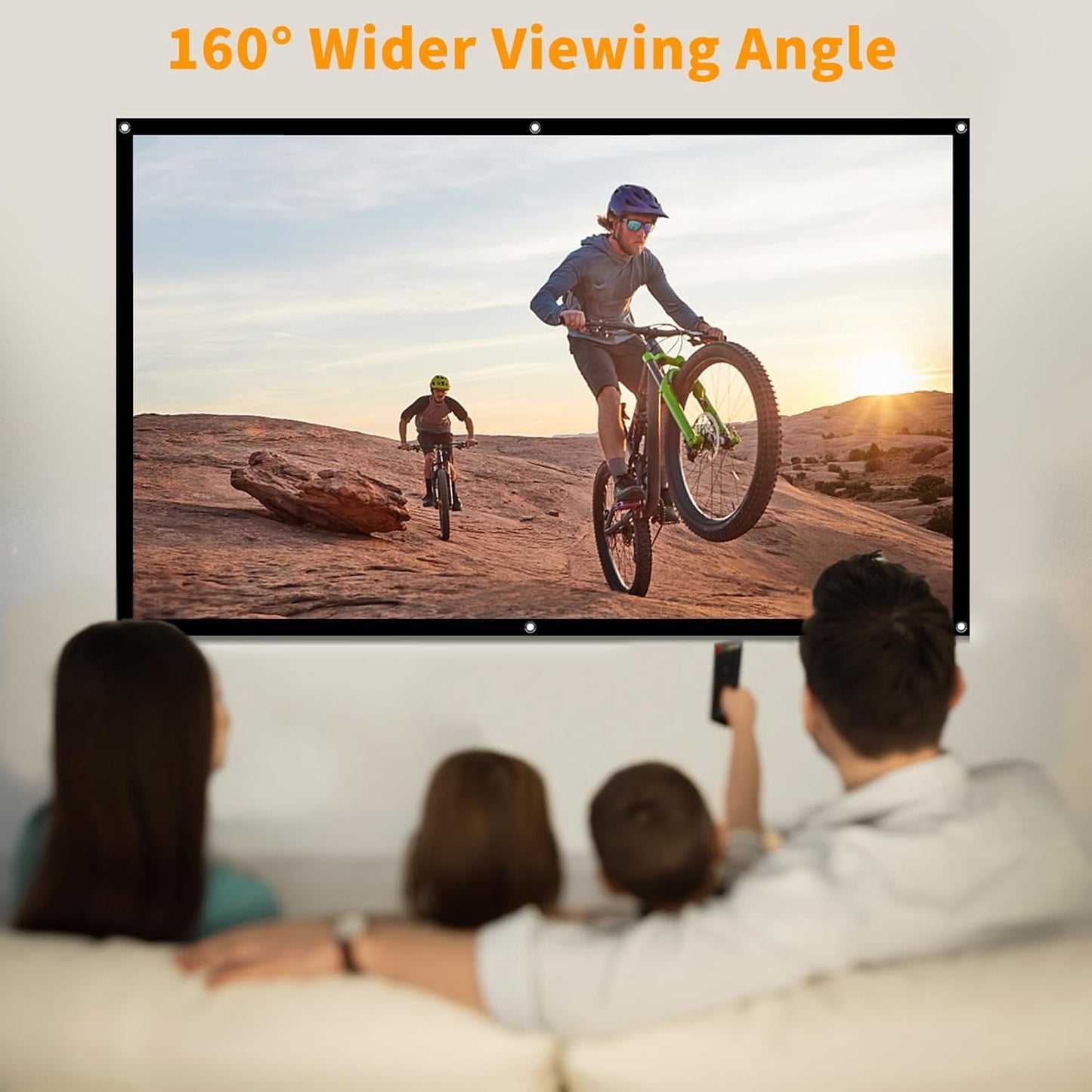Projector Screen 16:9 Foldable Anti-Crease Portable Projector Movies Screens