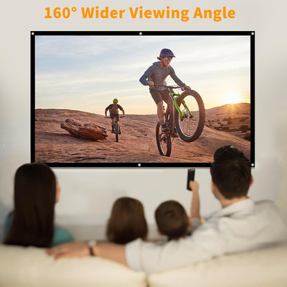 Projector Screen 16:9 Foldable Anti-Crease Portable Projector Movies Screens