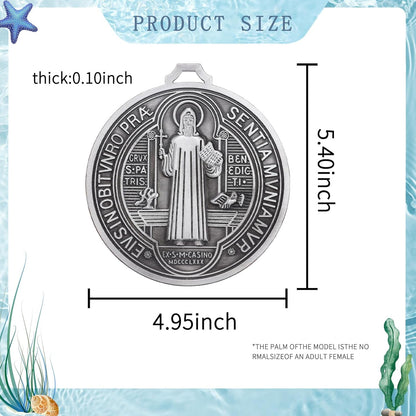Extra Large Metal Saint Benedict Medal Catholic Medalla De San Benito
