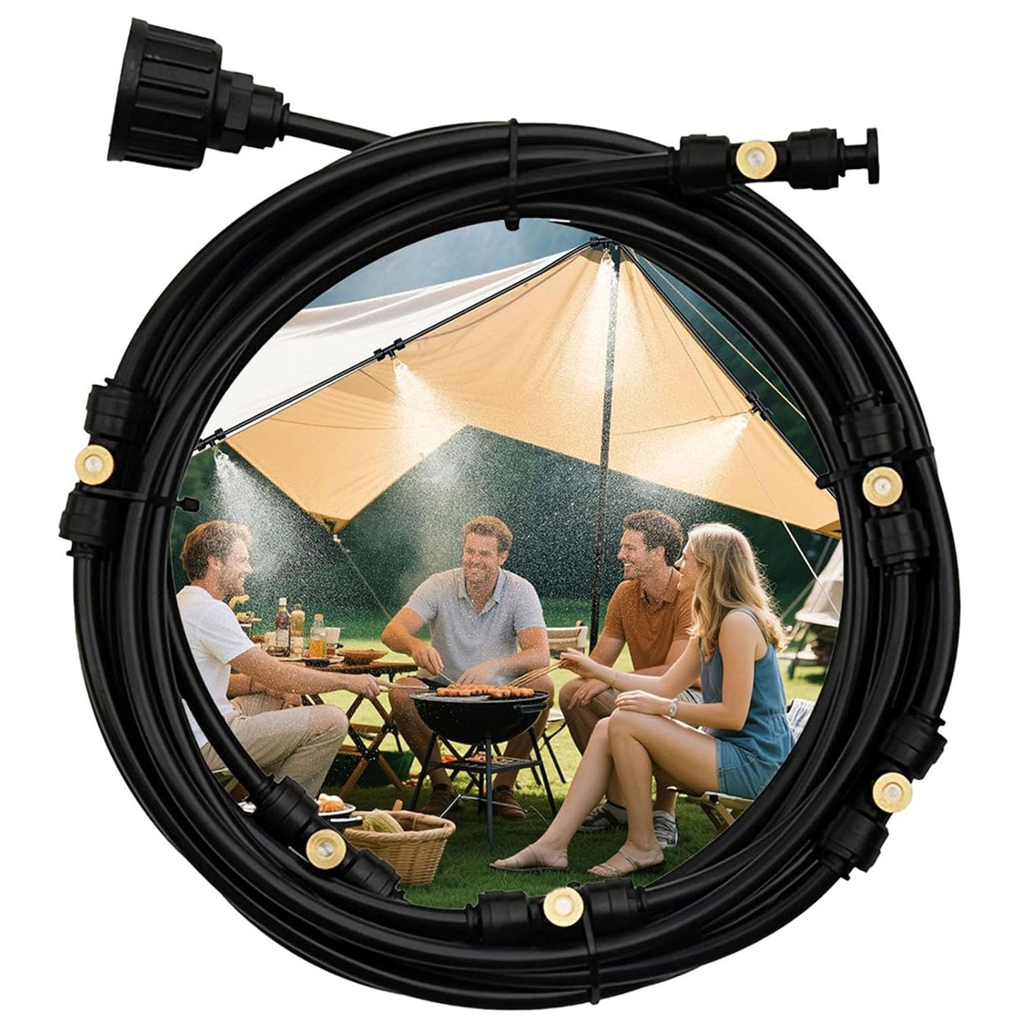 Spray Hose Water Misting System Watering System with Brass Nozzles