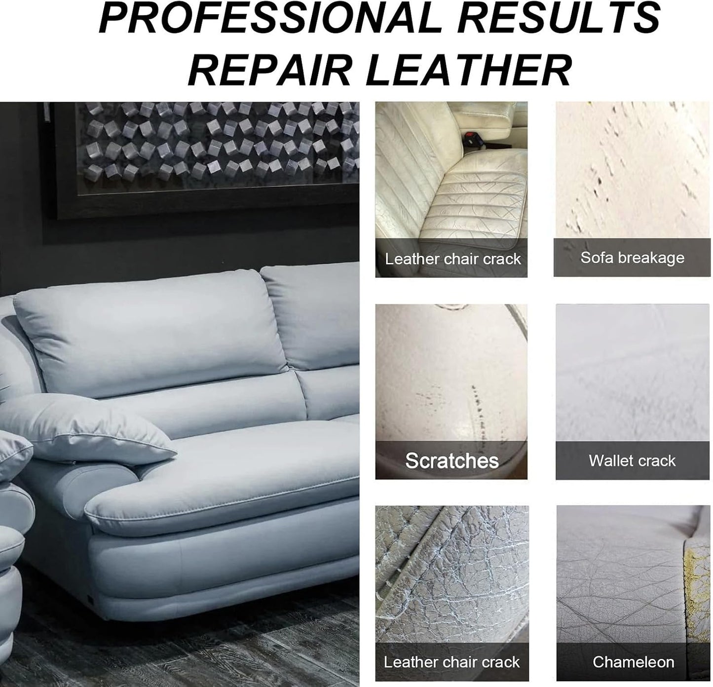 Leather Repair Paste Fills Scratches & Scuffs, Restores Texturefor Bags, Belts, Car Seats, and Armchair