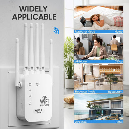 2026 Upgraded (6 Directional Antennas) New Generation Internet Extender Wifi Booster Signal Range Amplifier