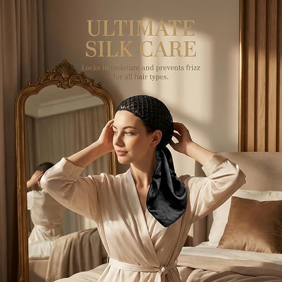 2-in-1 Wrap Cap Bonnet for Silk Press for Women