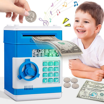 Refasy Piggy Bank Cash Coin Can ATM Bank Electronic Coin Money Bank