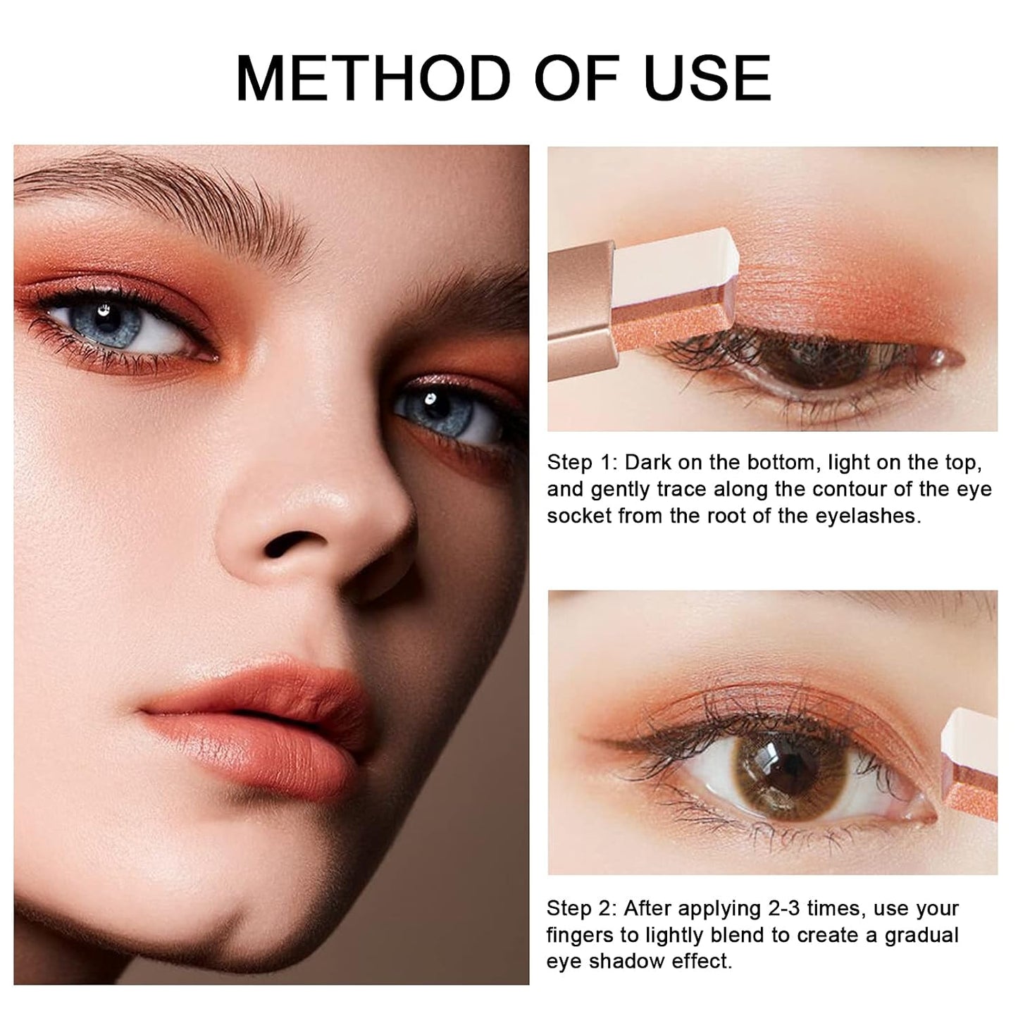 6PCS Glitter Eye-shadow Stick Set, Two-Tone Shimmer Gradient Shadow