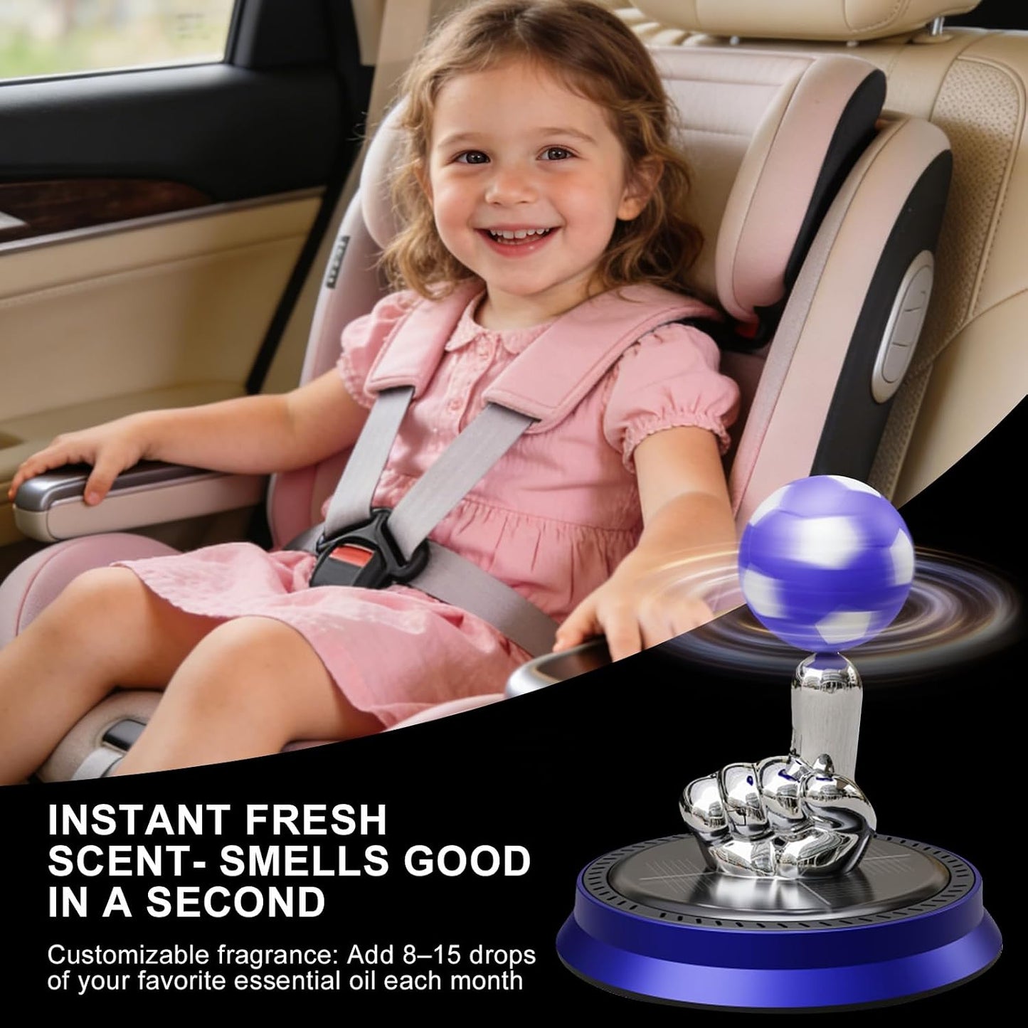 Solar Powered Rotating Soccer Car Air Purifier
