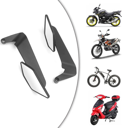 Universal Motorcycle Adjustable Rear View Mirrors Set for Dirtbike,E-bike ATV, Cruiser, Suzuki,Yamaha
