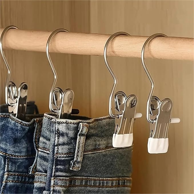 20Pcs Multifunction Stainless Steel Clothes Clip Laundry Hook
