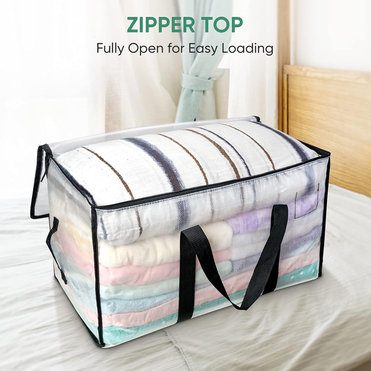 Oversized Moving Bags with Reinforced Handles, Heavy-Duty Storage Tote