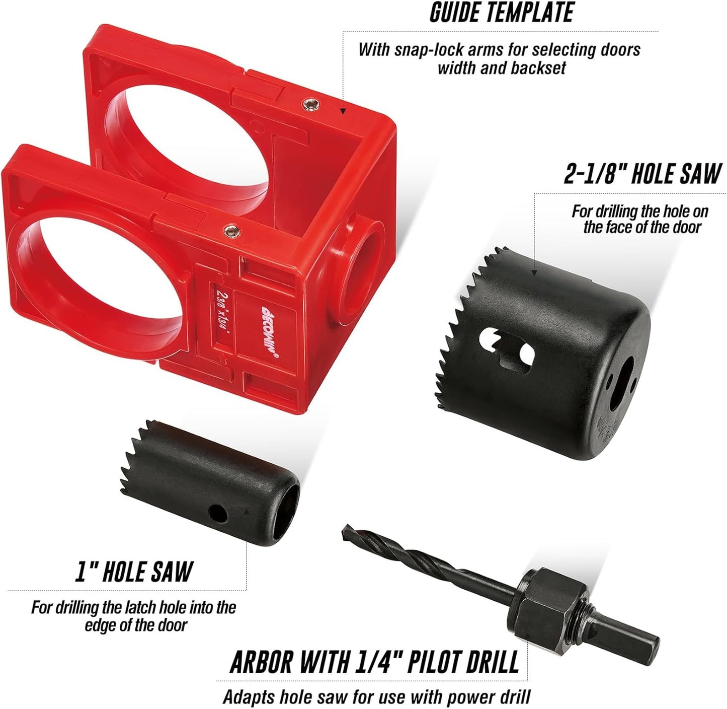 Lock Installation Hole Saw Kit for Wooden Doors