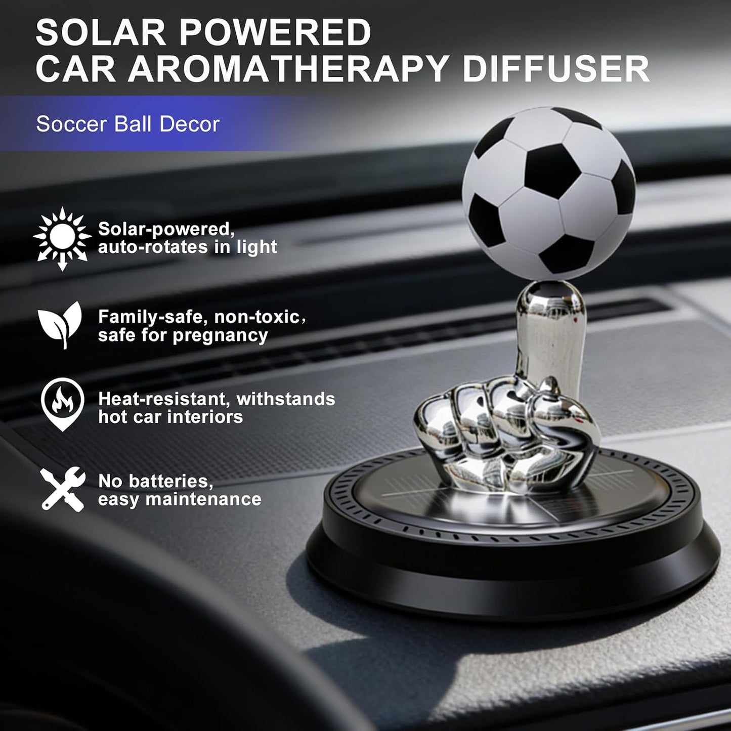 Solar Powered Rotating Soccer Car Air Purifier