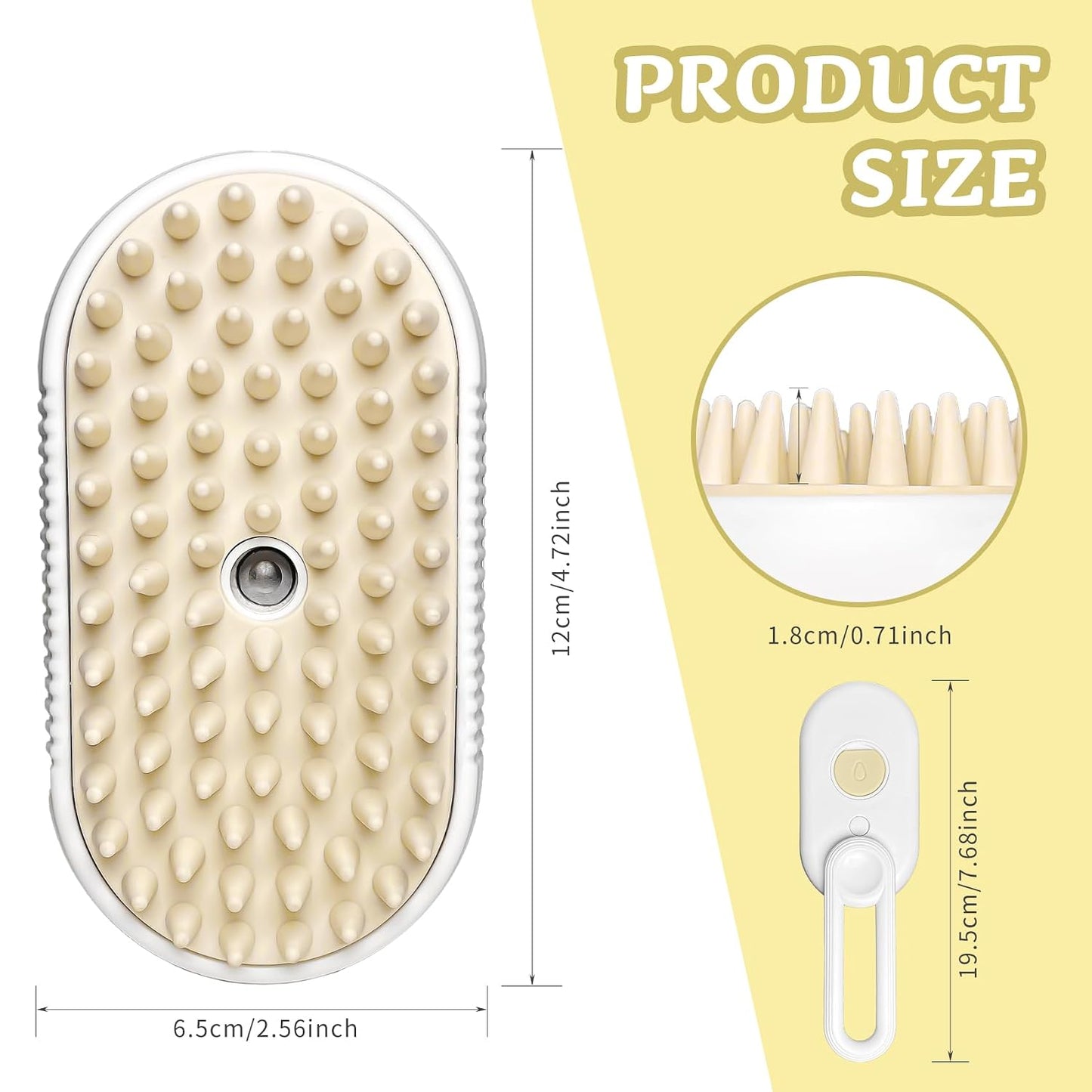 Anti-Static Spray Pet Grooming Brush with Warm Mist Massage