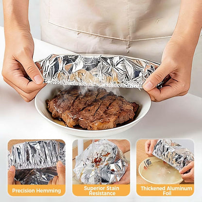 30Pcs Reusable Aluminum Foil Food Covers Thickened Heat-Resistant Material