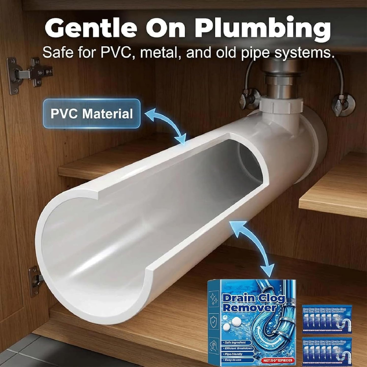 Strong Drain Effervescent Tablet for Kitchen & Bathroom Pipes