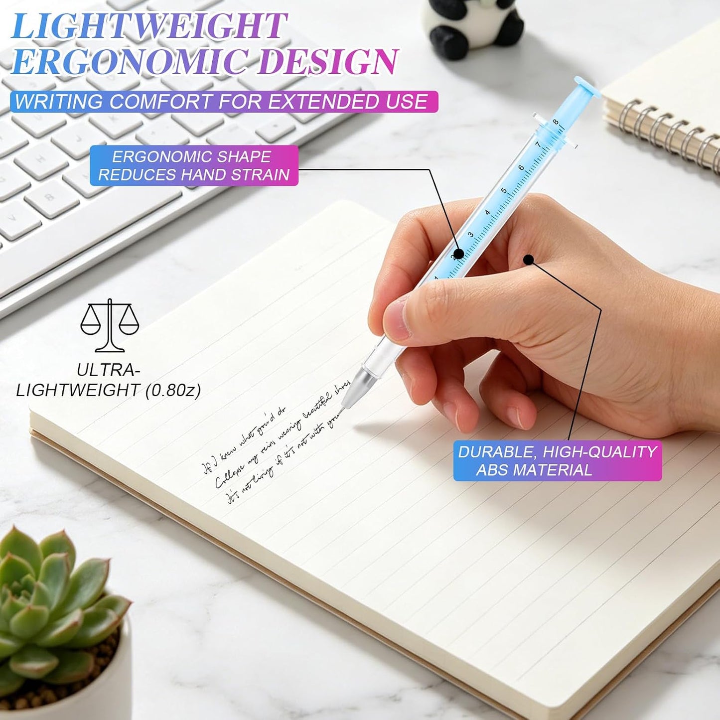 6Pcs Creative Syringe Shaped Gel Ink Pens Unique Gift for Nurse Appreciation Week