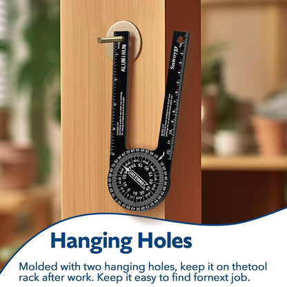 7-Inch Rust Proof Angle Finder Featuring Precision Laser Engraved Scales