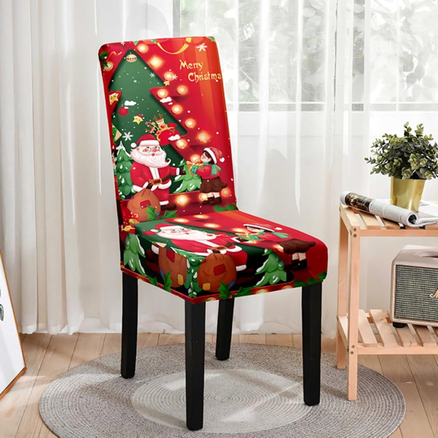 Stretch Christmas Dining Chair Covers, Chair Protector Slipcovers