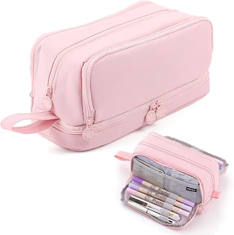 Portable Large Capacity Pencil Pouch Bag with Zipper