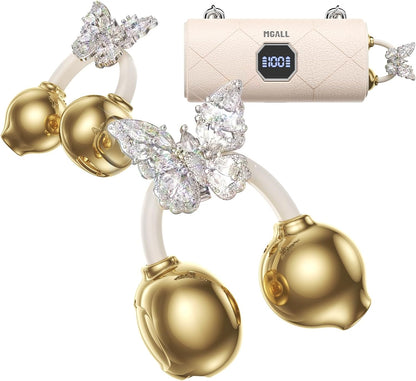 Clip On Earbuds with Detachable Diamond Butterfly Earrings
