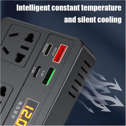 Portable Car Power Inverter 12V/24V to 220V with Digital Display