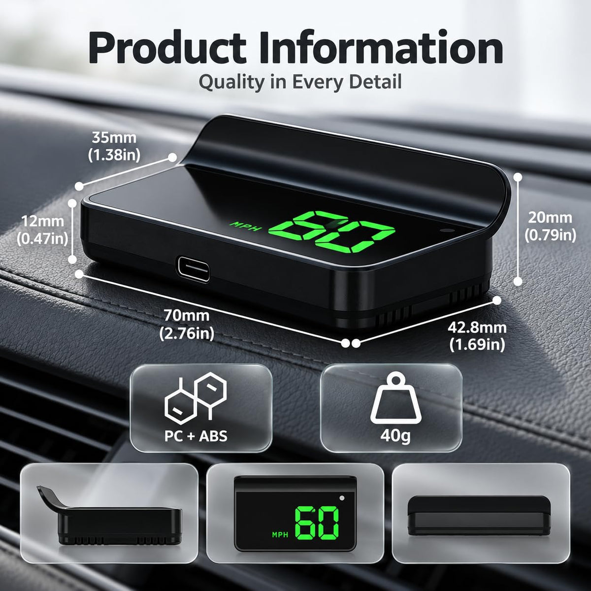 K1 GPS HUD Speedometer for Cars & Motorcycles