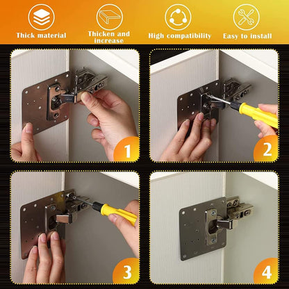 6 Sets Hinge Repair Plate Kitchen Cabinet Door Hinge Installation Plate