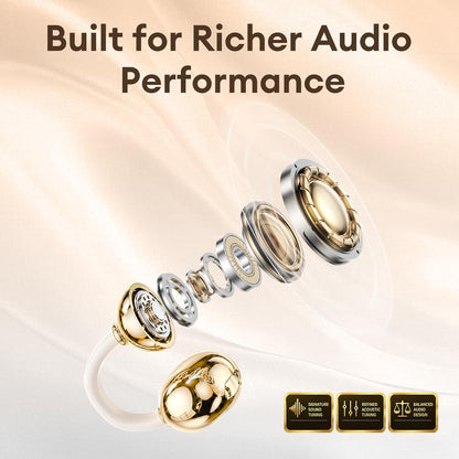Clip On Earbuds with Detachable Diamond Butterfly Earrings