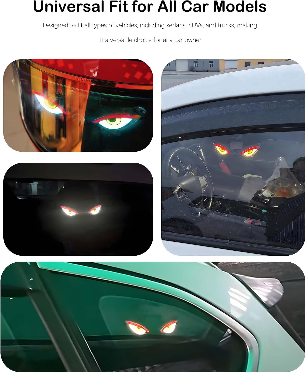 Dynamic Solar LED Devil Eye Car Windshield Accent Light