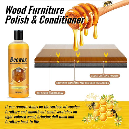Beeswax Wood Furniture Polish & Conditioner, Natural Oil for Furniture Care, Protection & Stain Removal