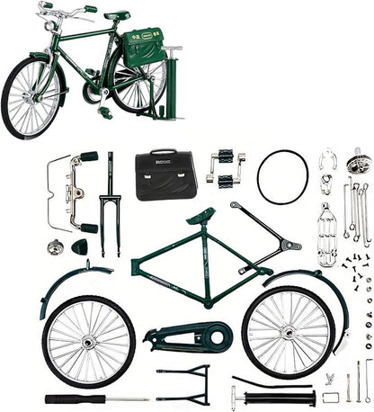 51-Piece DIY Vintage 1:10 Scale Alloy Bicycle Model Ornament