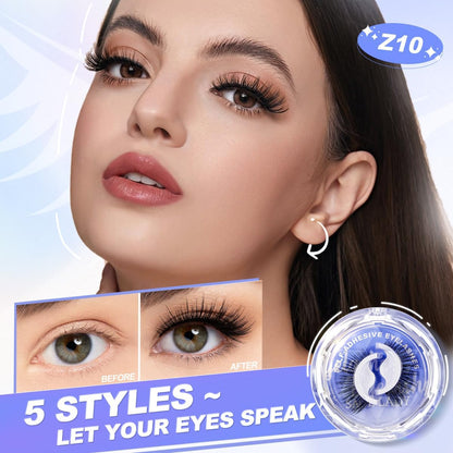 Self-Adhesive False Eyelashes, Glue-Free, 3-Second Application, Reusable, Beginner-Friendly