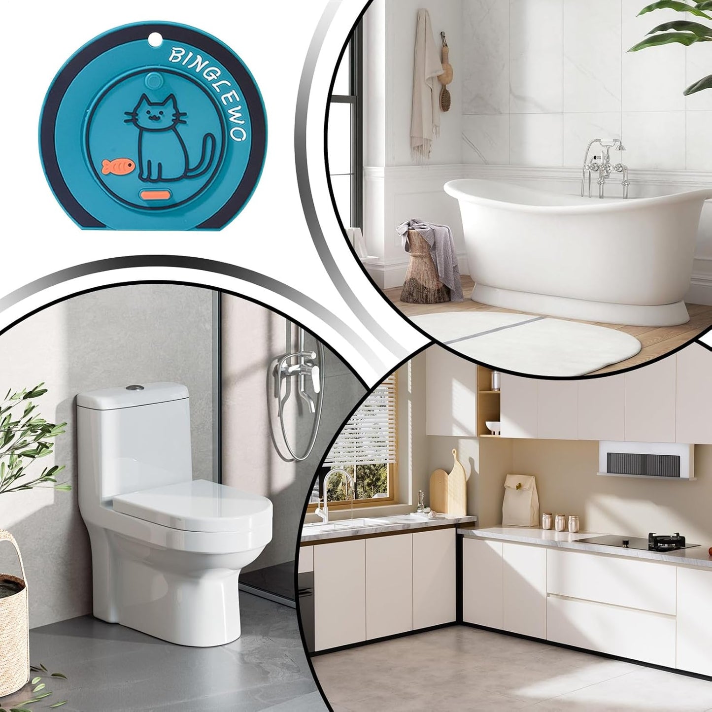3 Pack Dual-Filter Shower Cover Prevents Odors And Clogging