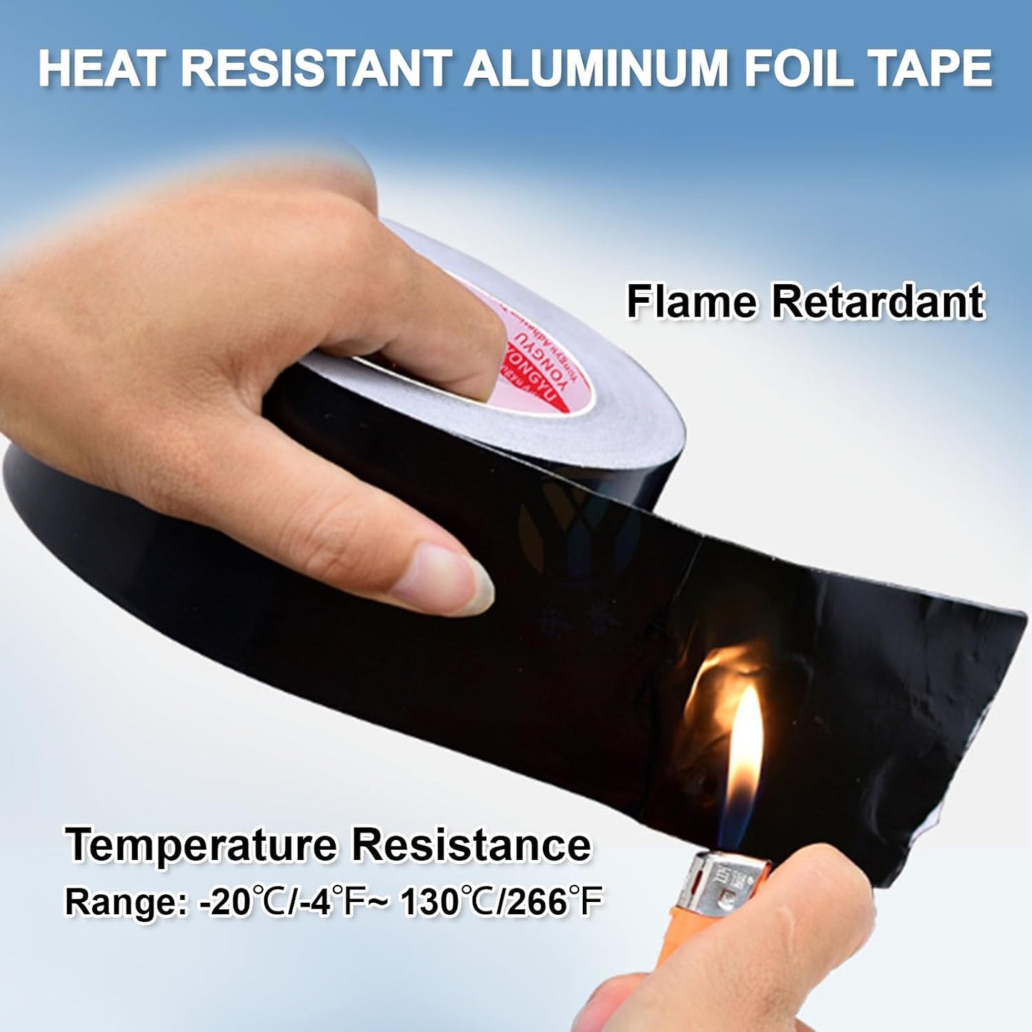 65 Feet Hot & Cold Shield Resistant Black Aluminum Foil Tape,for Pipe, Metal Repair, HVAC, Air Ducts, Insulation