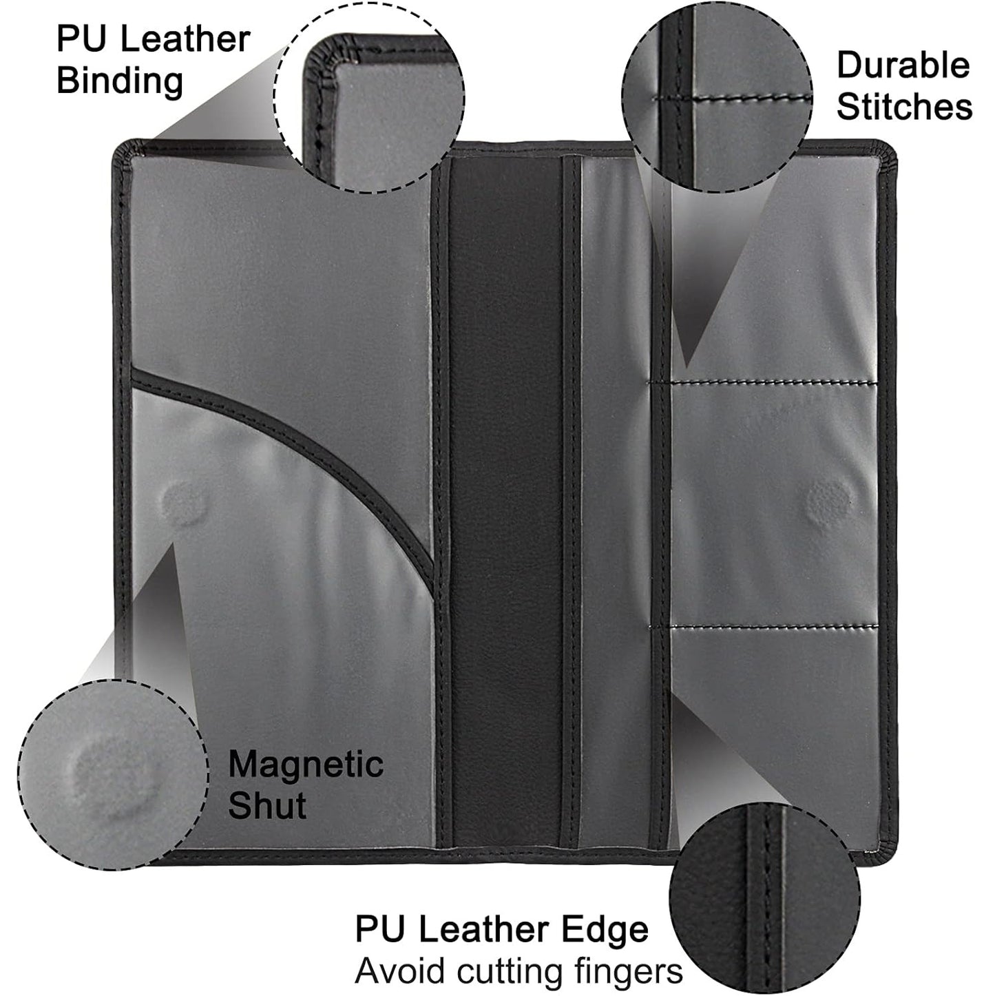 Car Registration & Insurance Card Holder - Magnetic Closure Vehicle Organizer