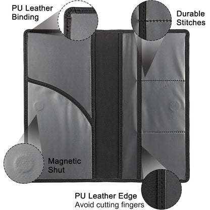 Car Registration & Insurance Card Holder - Magnetic Closure Vehicle Organizer