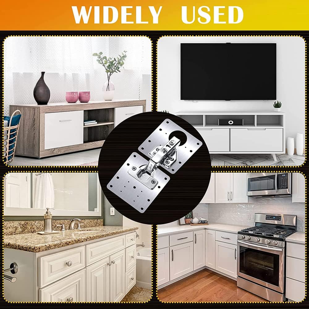 6 Sets Hinge Repair Plate Kitchen Cabinet Door Hinge Installation Plate