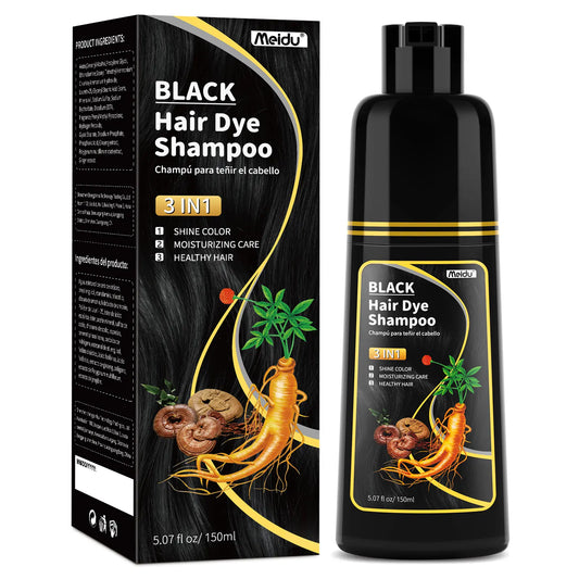Hair Dye Shampoo 3 in 1,Herbal Ingredients,Contains Ginseng Extract,Can cover gray hairs
