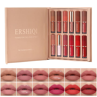 12Pcs Nude Matte Liquid Lipstick Set
