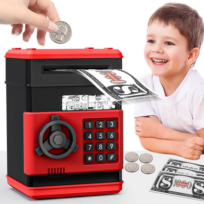 Refasy Piggy Bank Cash Coin Can ATM Bank Electronic Coin Money Bank