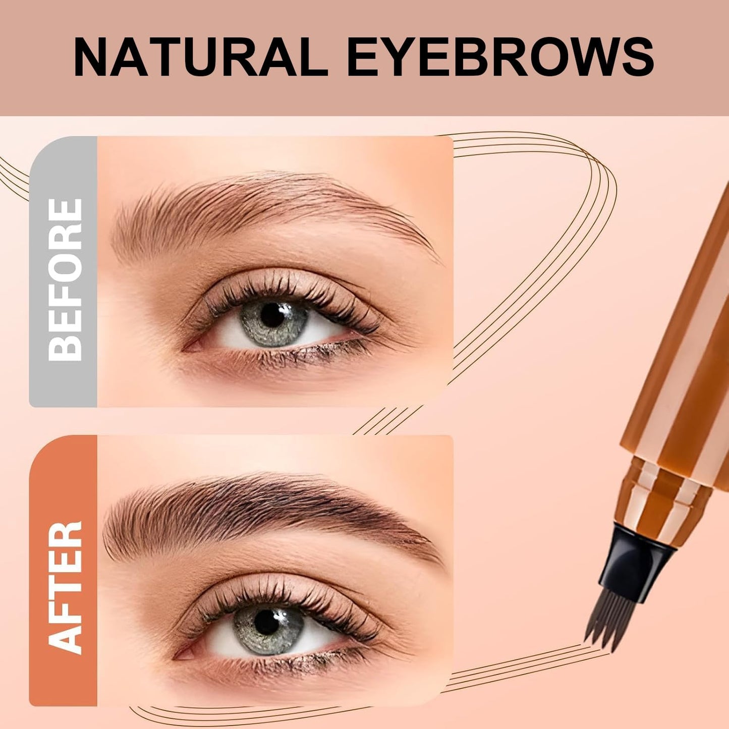 5PC 4 Tipped 3D Waterproof Brow Pencil with Micro-Fork Tip